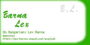 barna lex business card